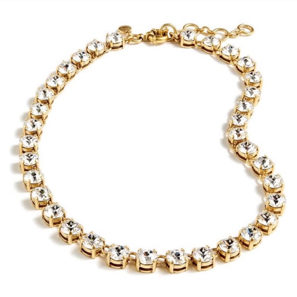 J. Crew Jewelry - J. Crew Swarovski Martha Crystal Gold Necklace
